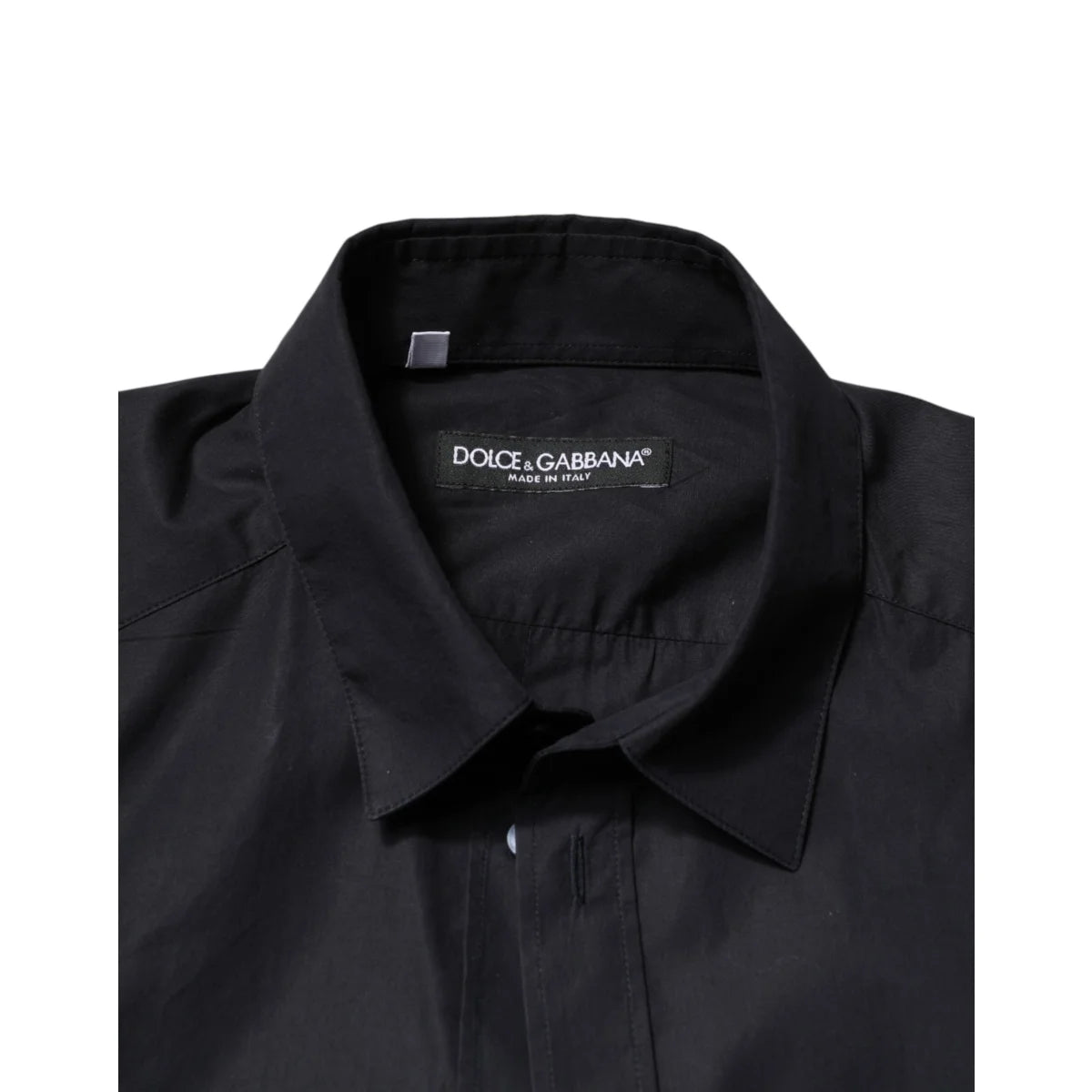 Dolce and Gabbana Black Cotton Long Sleeve Shirt Tailored Sophistication &