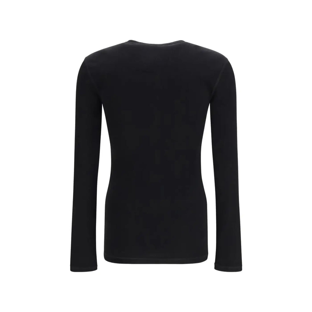Dolce &amp; Gabbana Black Cotton Long Sleeve T-shirt