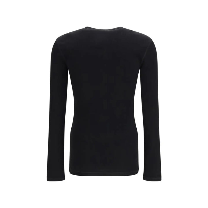 Dolce &amp; Gabbana Black Cotton Long Sleeve T-shirt