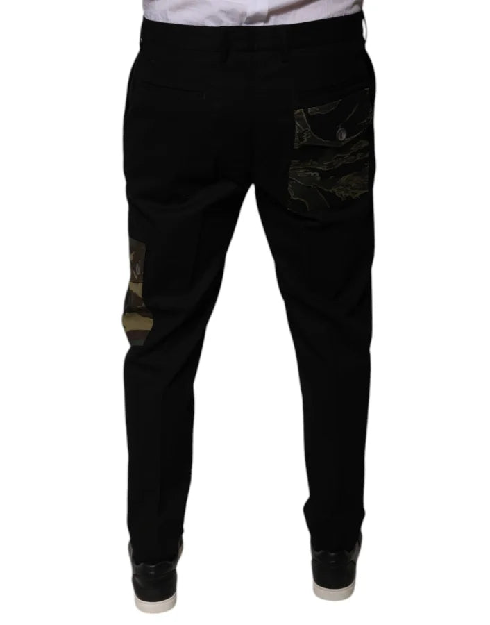 Dolce &amp; Gabbana Black Cotton Men Cargo Casual Pants
