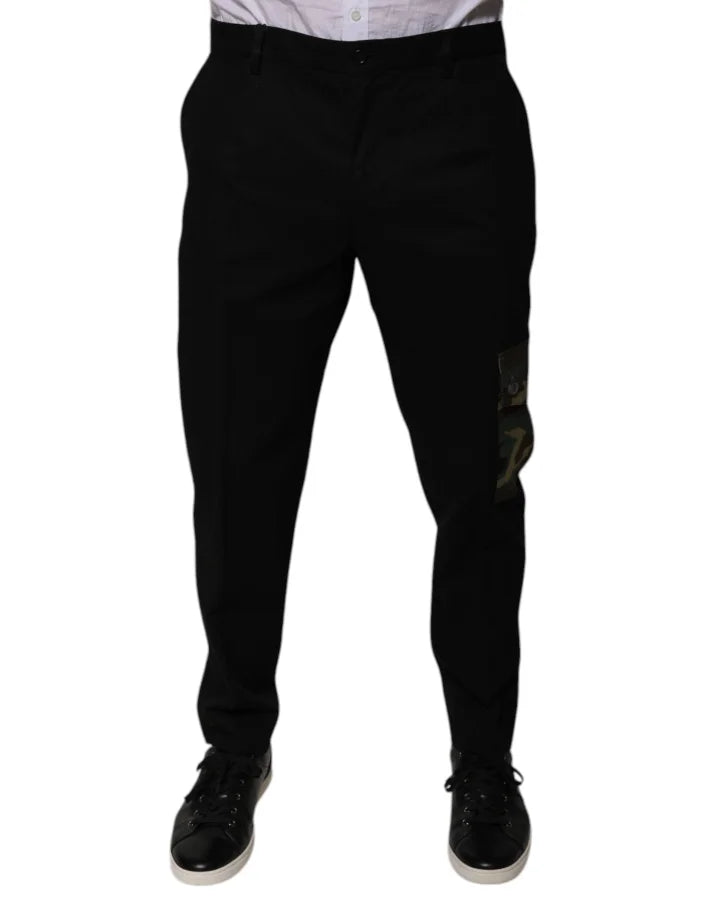 Dolce &amp; Gabbana Black Cotton Men Cargo Casual Pants