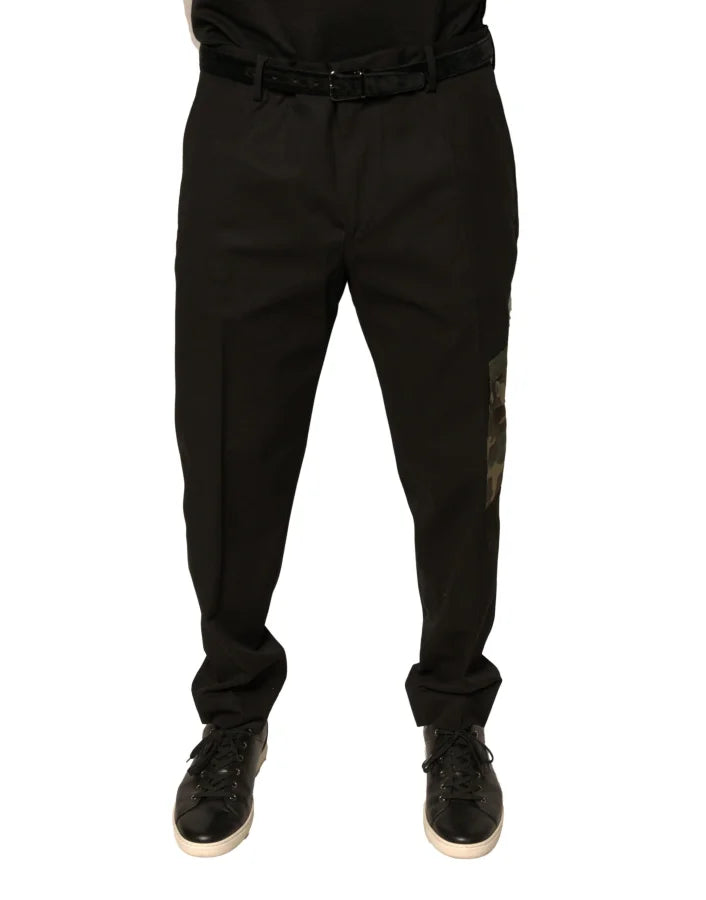 Dolce &amp; Gabbana Black Cotton Men Cargo Casual Pants