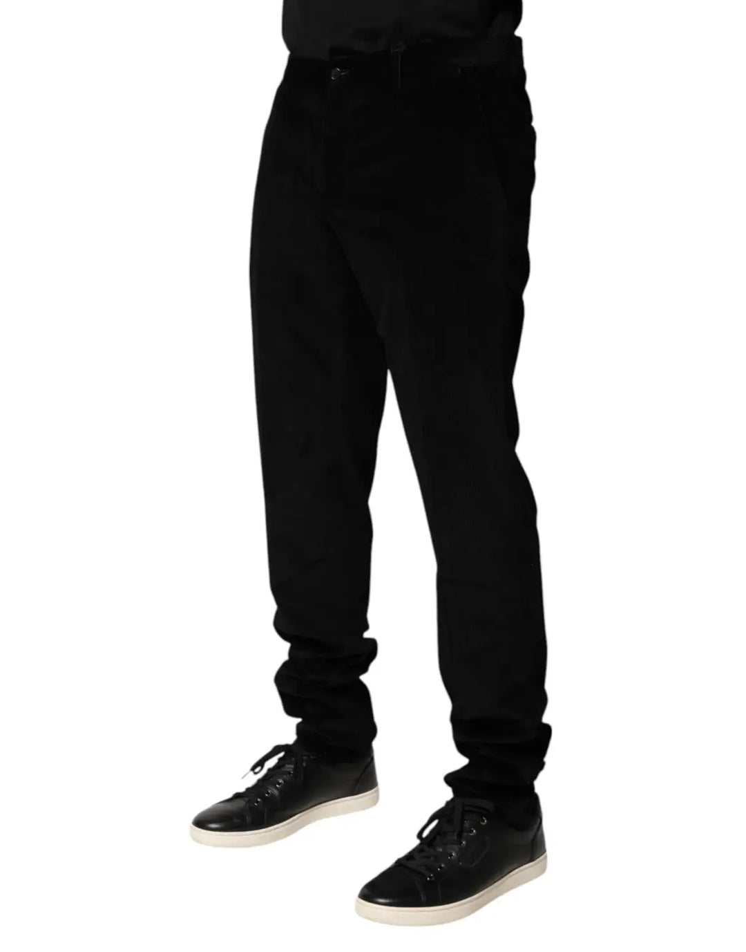 Dolce &amp; Gabbana Black Cotton Men Dress Formal Trouser Pants