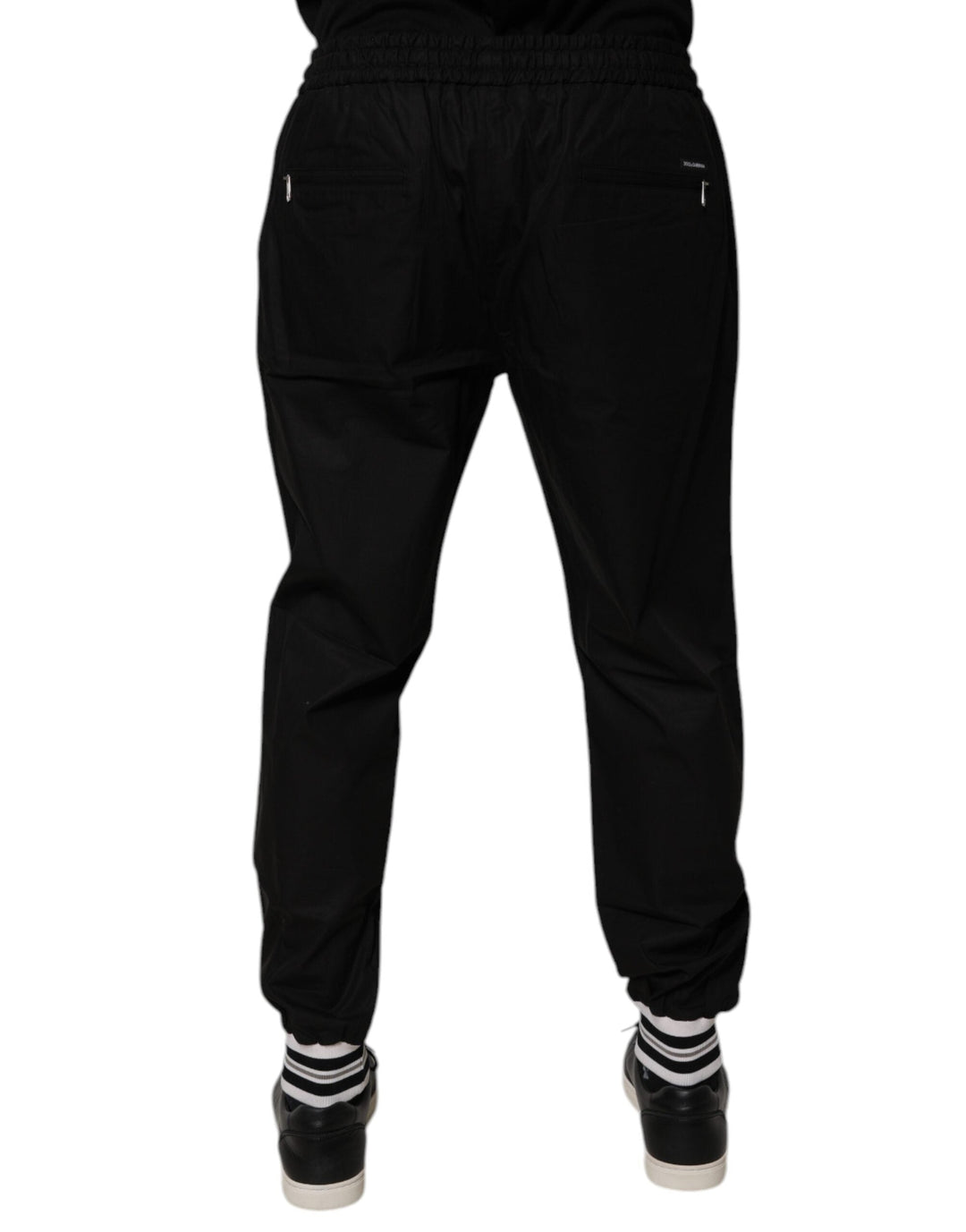 Dolce &amp; Gabbana Black Cotton Men Jogger Sweatpants Pants