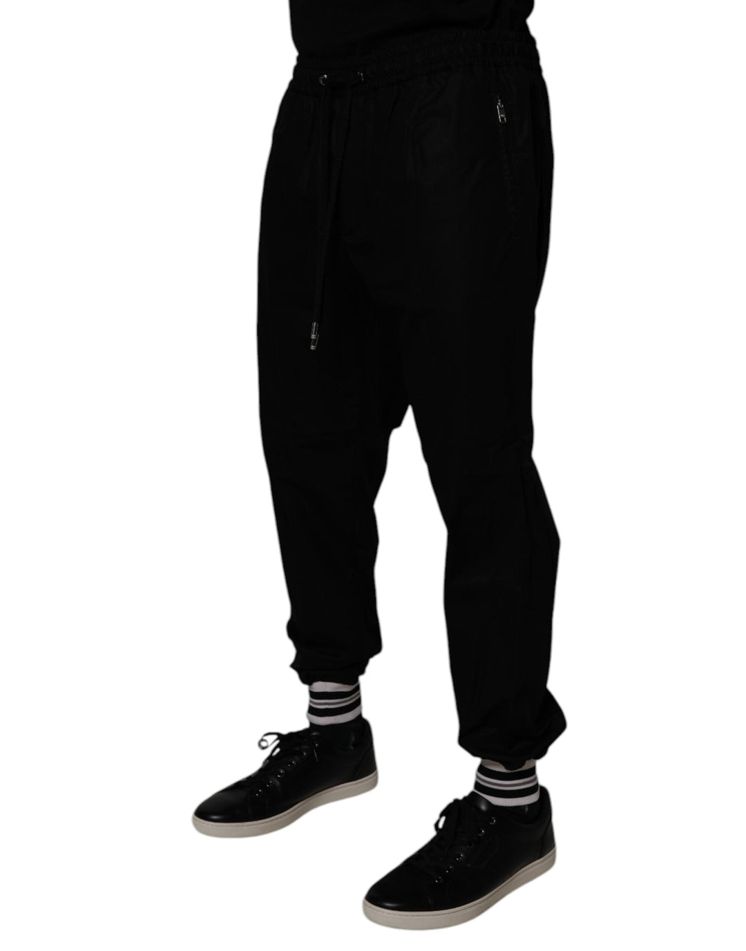 Dolce &amp; Gabbana Black Cotton Men Jogger Sweatpants Pants
