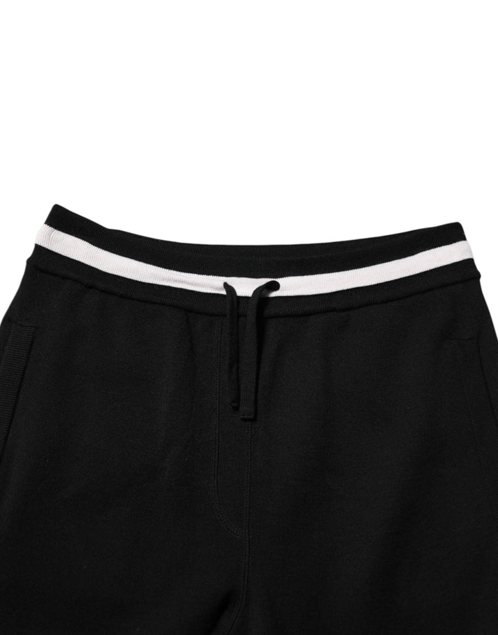 Dolce &amp; Gabbana Black Cotton Men Jogger Sweatpants Pants