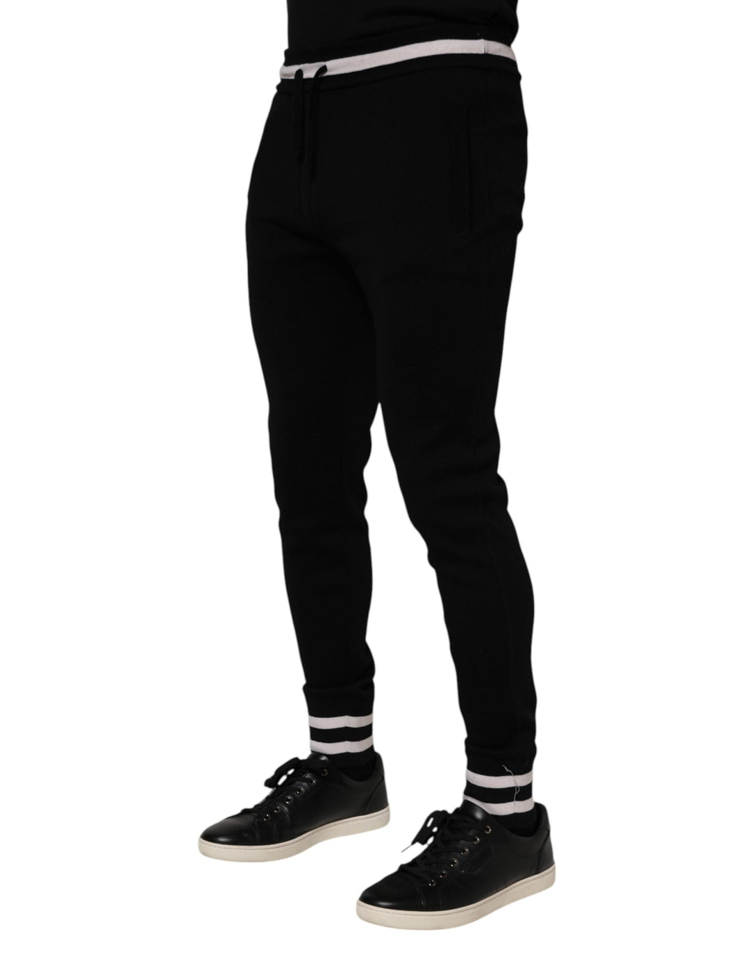 Dolce &amp; Gabbana Black Cotton Men Jogger Sweatpants Pants