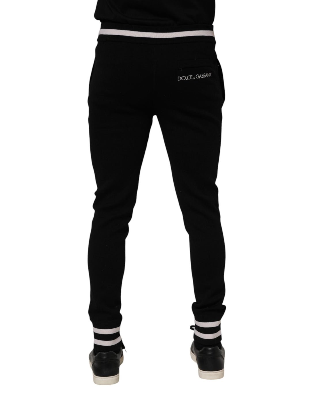 Dolce &amp; Gabbana Black Cotton Men Jogger Sweatpants Pants
