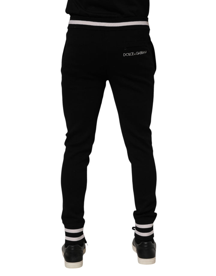 Dolce &amp; Gabbana Black Cotton Men Jogger Sweatpants Pants
