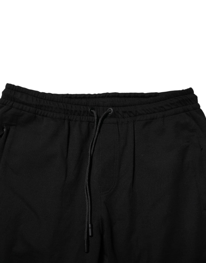 Dolce &amp; Gabbana Black Cotton Men Jogger Sweatpants Pants