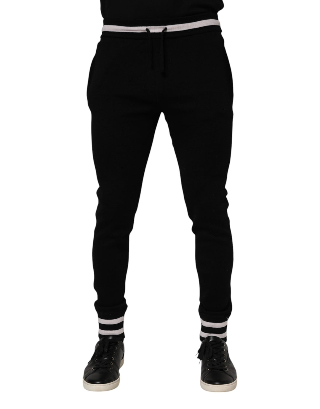 Dolce &amp; Gabbana Black Cotton Men Jogger Sweatpants Pants