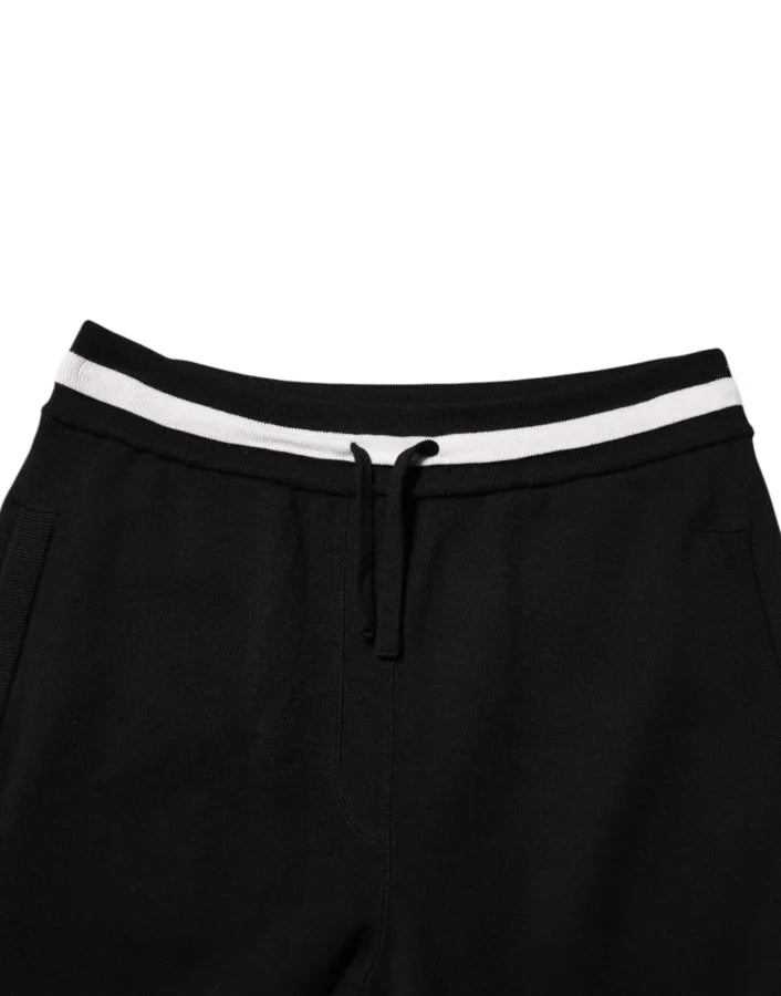 Dolce &amp; Gabbana Black Cotton Men Jogger Sweatpants Pants