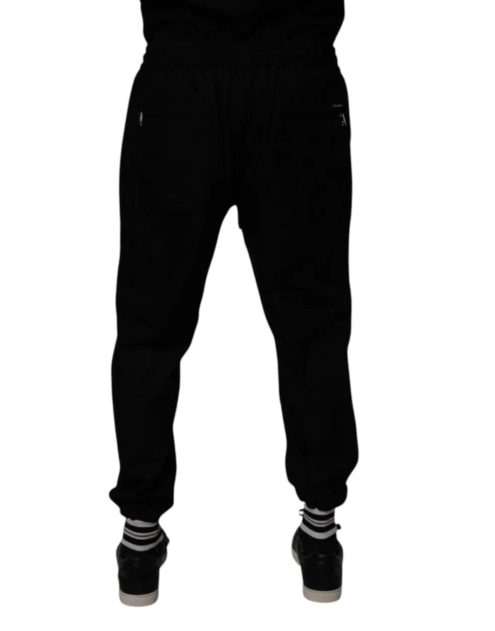 Dolce & Gabbana Black Cotton Men Jogger Sweatpants Pants