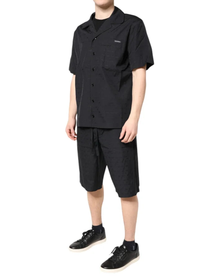 Dolce &amp; Gabbana Black Cotton Men Pajama Set Sleepwear