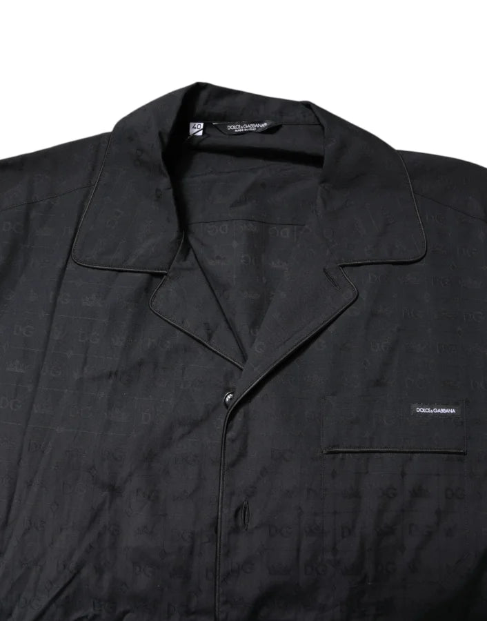 Dolce &amp; Gabbana Black Cotton Men Pajama Set Sleepwear