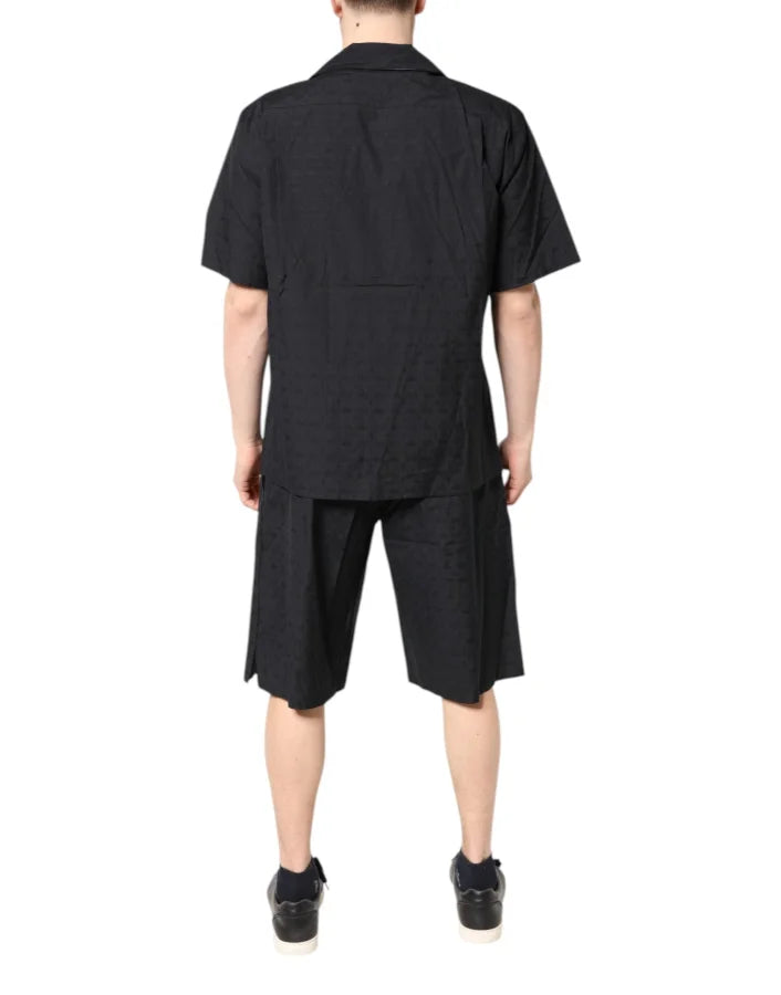 Dolce &amp; Gabbana Black Cotton Men Pajama Set Sleepwear