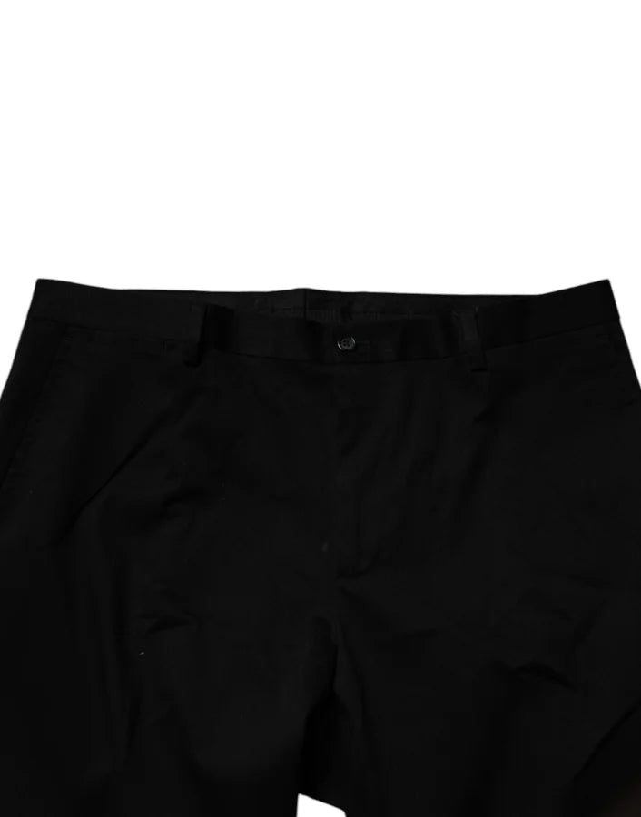 Dolce & Gabbana Black Cotton Men Skinny Dress Formal Pants