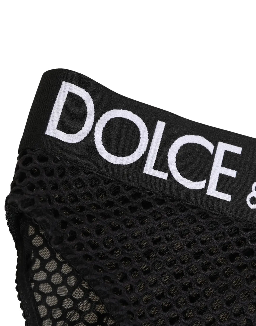 Dolce &amp; Gabbana Black Cotton Mesh High Brief Panty Underwear