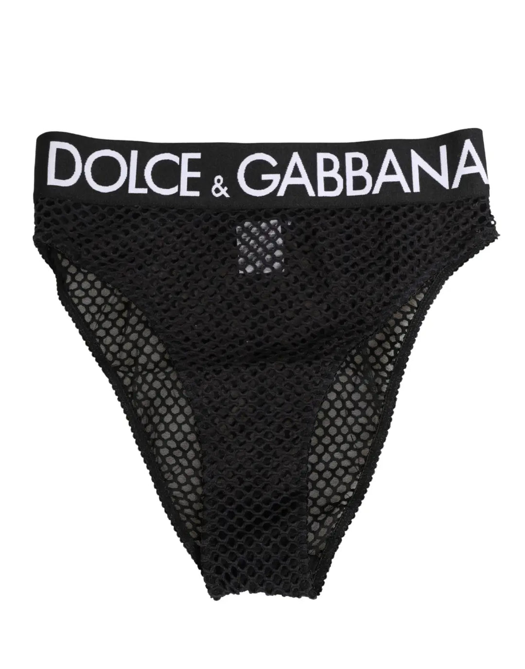 Dolce &amp; Gabbana Black Cotton Mesh High Brief Panty Underwear