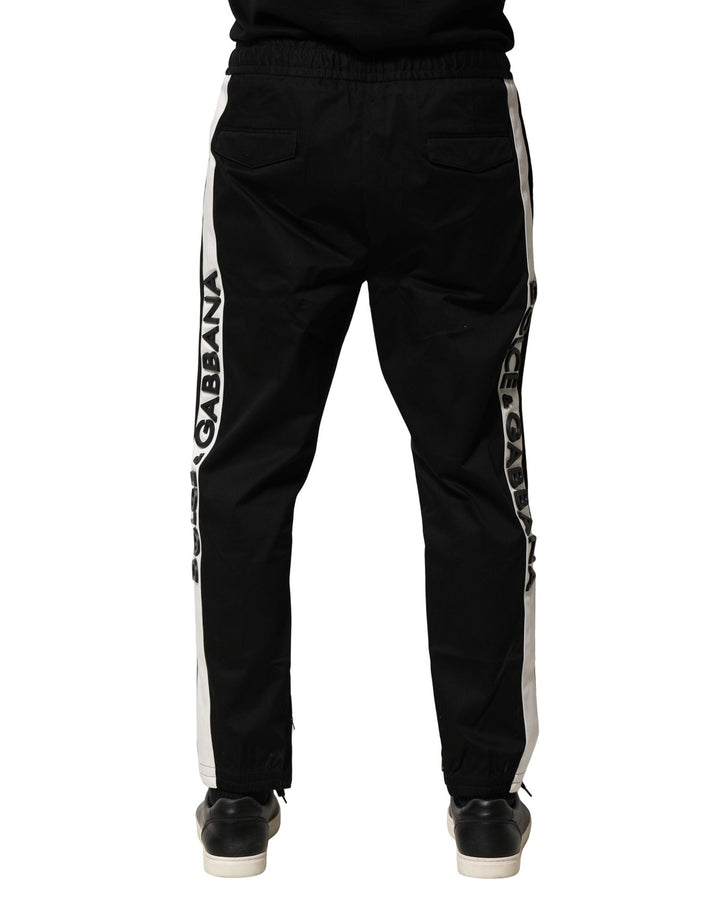 Dolce &amp; Gabbana Black Cotton Mid Waist Jogger Pants