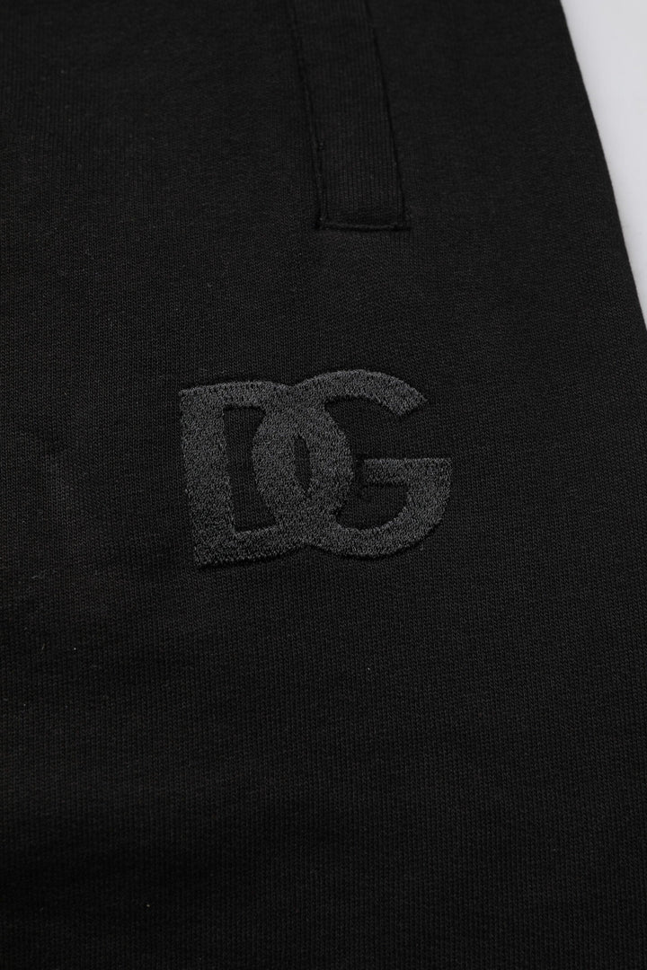 Dolce &amp; Gabbana Black Cotton Mid Waist Jogger Sweatpants Pants