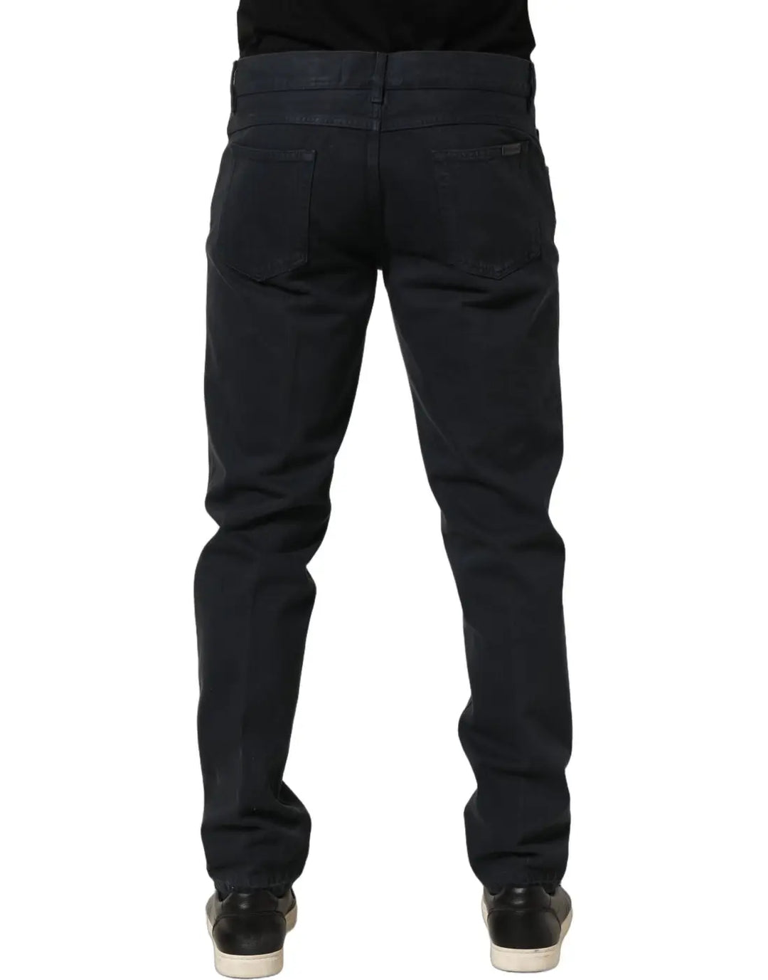 Dolce &amp; Gabbana Black Cotton Mid Waist Skinny Men Denim Jeans