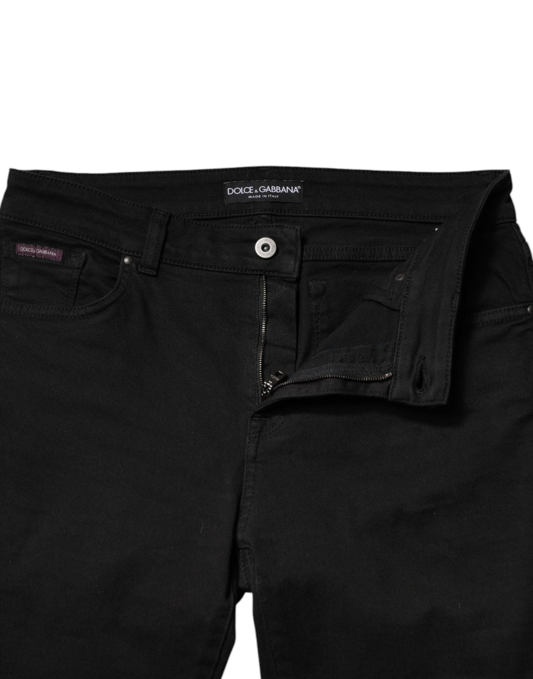 Dolce &amp; Gabbana Black Cotton Mid Waisted Skinny Denim Jeans