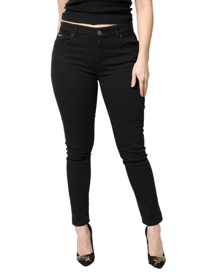 Dolce &amp; Gabbana Black Cotton Mid Waisted Skinny Denim Jeans
