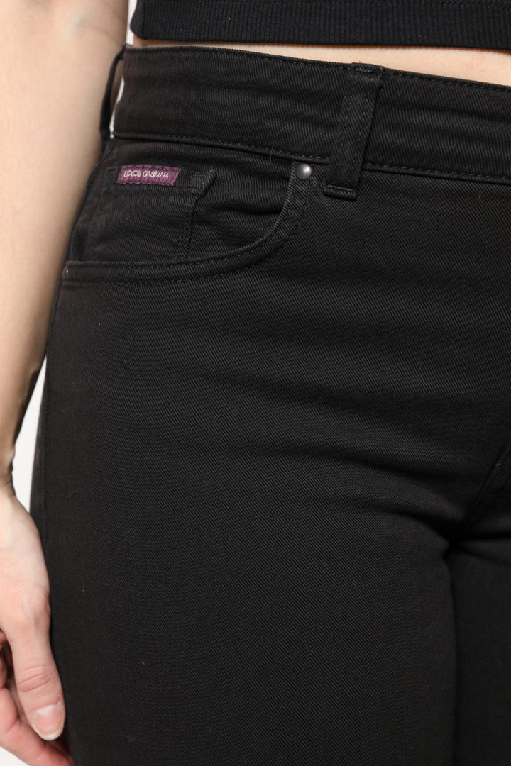 Dolce &amp; Gabbana Black Cotton Mid Waisted Skinny Denim Jeans
