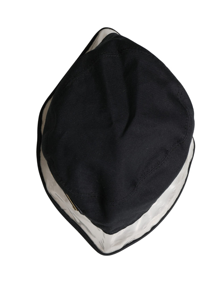 Dolce &amp; Gabbana Black Cotton Plastic Fisherman Bucket Capello Hat