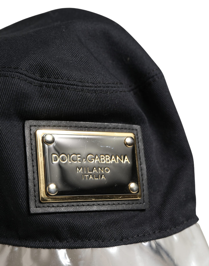 Dolce &amp; Gabbana Black Cotton Plastic Fisherman Bucket Capello Hat