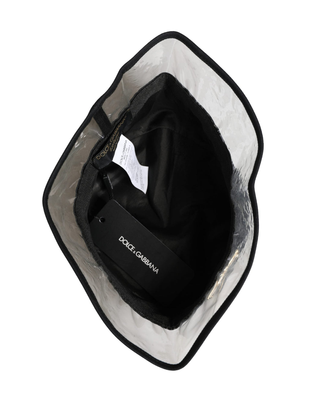 Dolce &amp; Gabbana Black Cotton Plastic Fisherman Bucket Capello Hat
