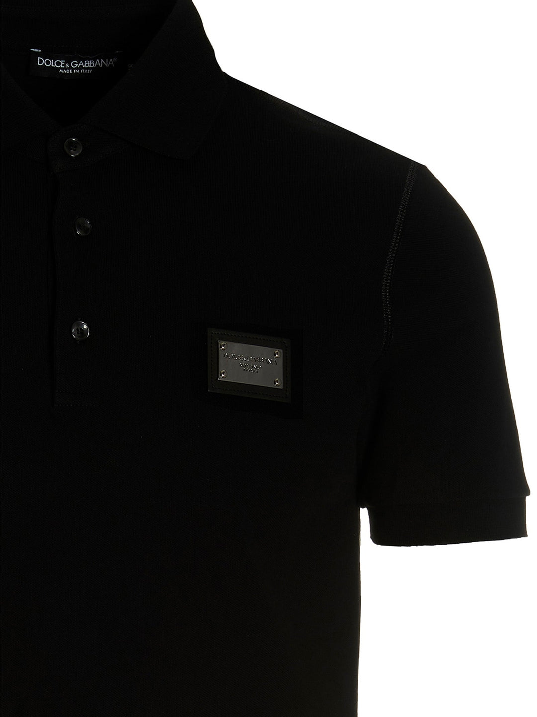 Dolce &amp; Gabbana Black Cotton Polo Shirt