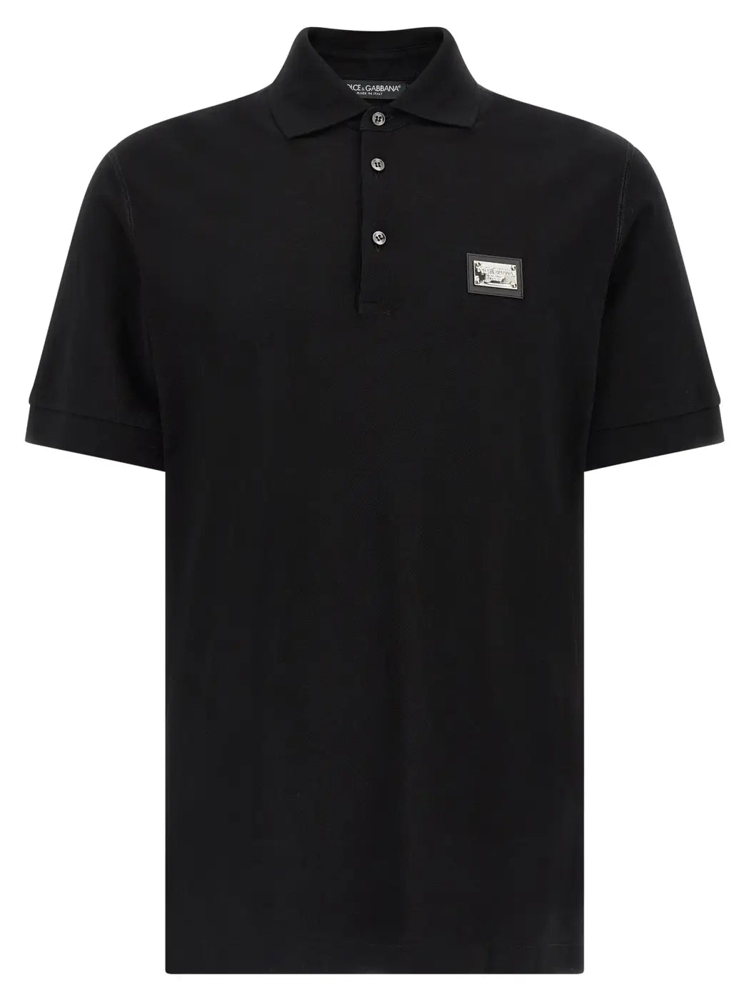 Dolce &amp; Gabbana Black Cotton Polo Shirt