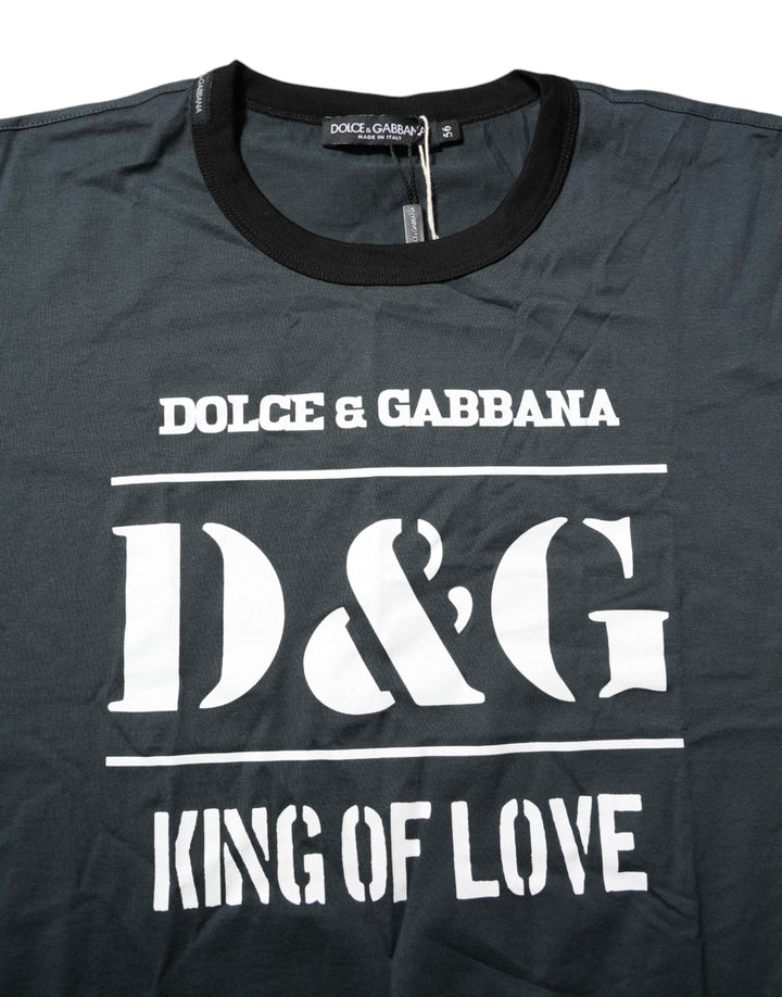 Dolce &amp; Gabbana Black Cotton Printed Short Sleeves T-shirt