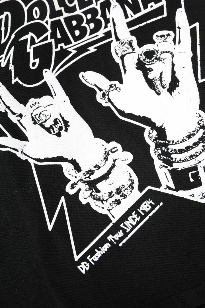 Dolce &amp; Gabbana - Black Cotton Printed Short Sleeves T-shirt