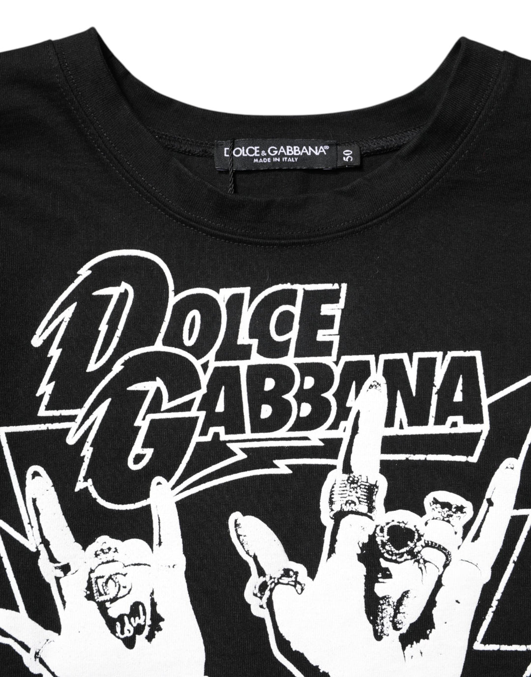 Dolce &amp; Gabbana - Black Cotton Printed Short Sleeves T-shirt