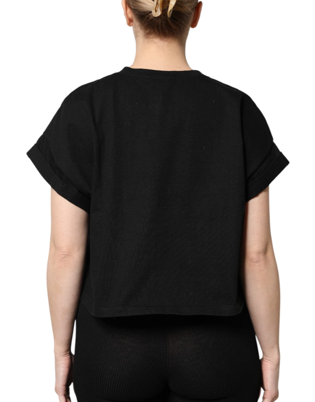 Dolce &amp; Gabbana - Black Cotton Printed Short Sleeves T-shirt