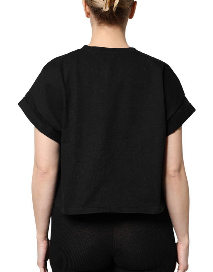 Dolce &amp; Gabbana - Black Cotton Printed Short Sleeves T-shirt