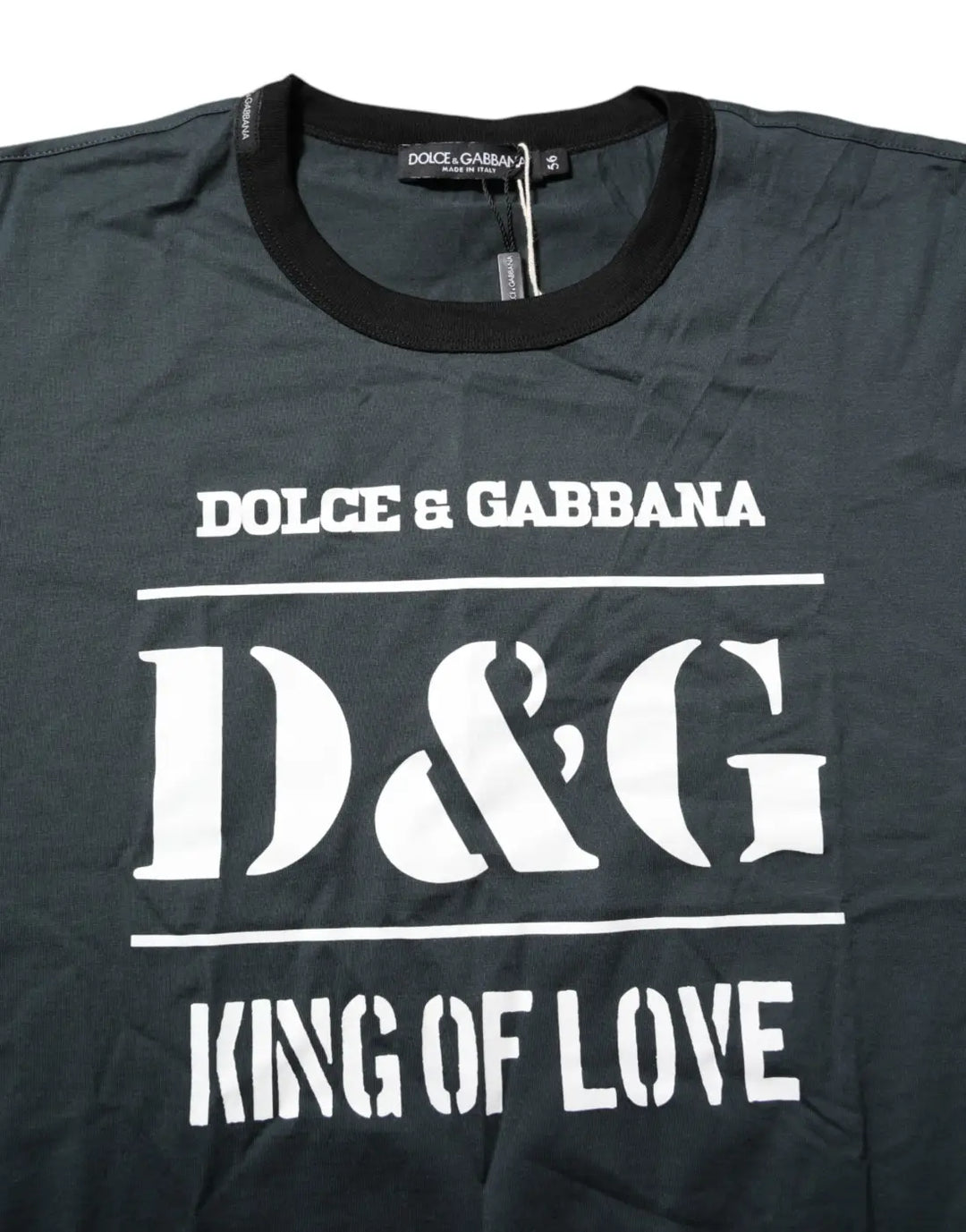 Dolce &amp; Gabbana Black Cotton Printed Short Sleeves T-shirt