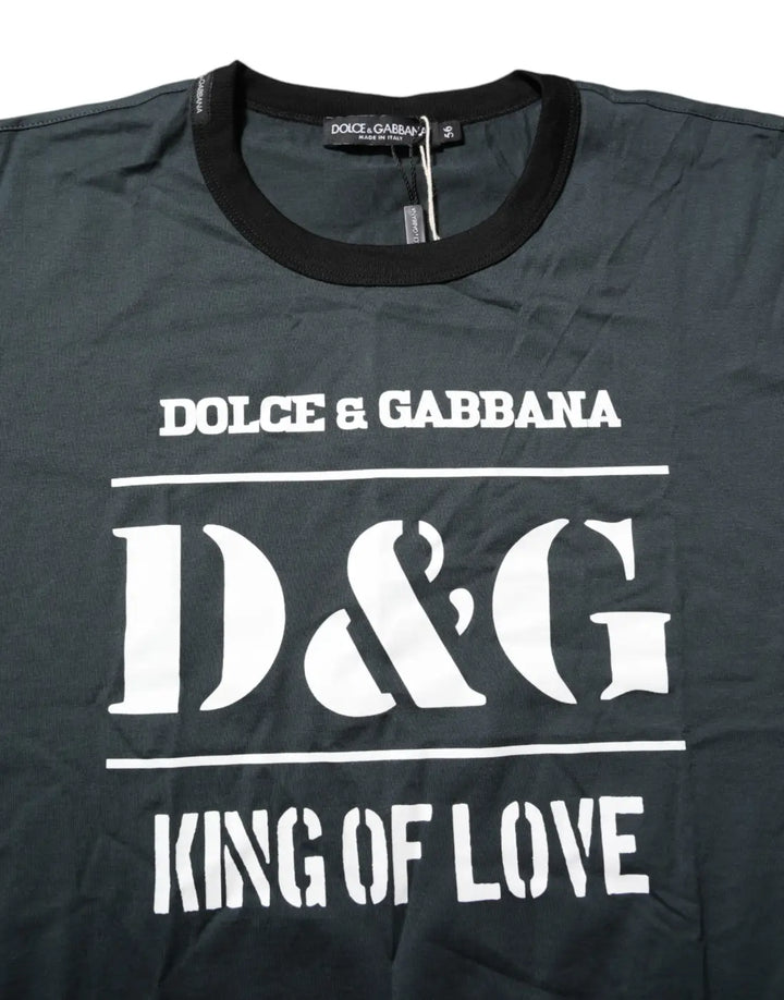 Dolce &amp; Gabbana Black Cotton Printed Short Sleeves T-shirt