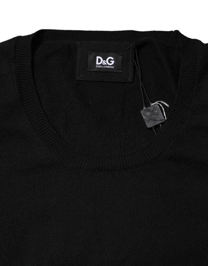 Dolce &amp; Gabbana - Black Cotton Round Neck Short Sleeve T-shirt