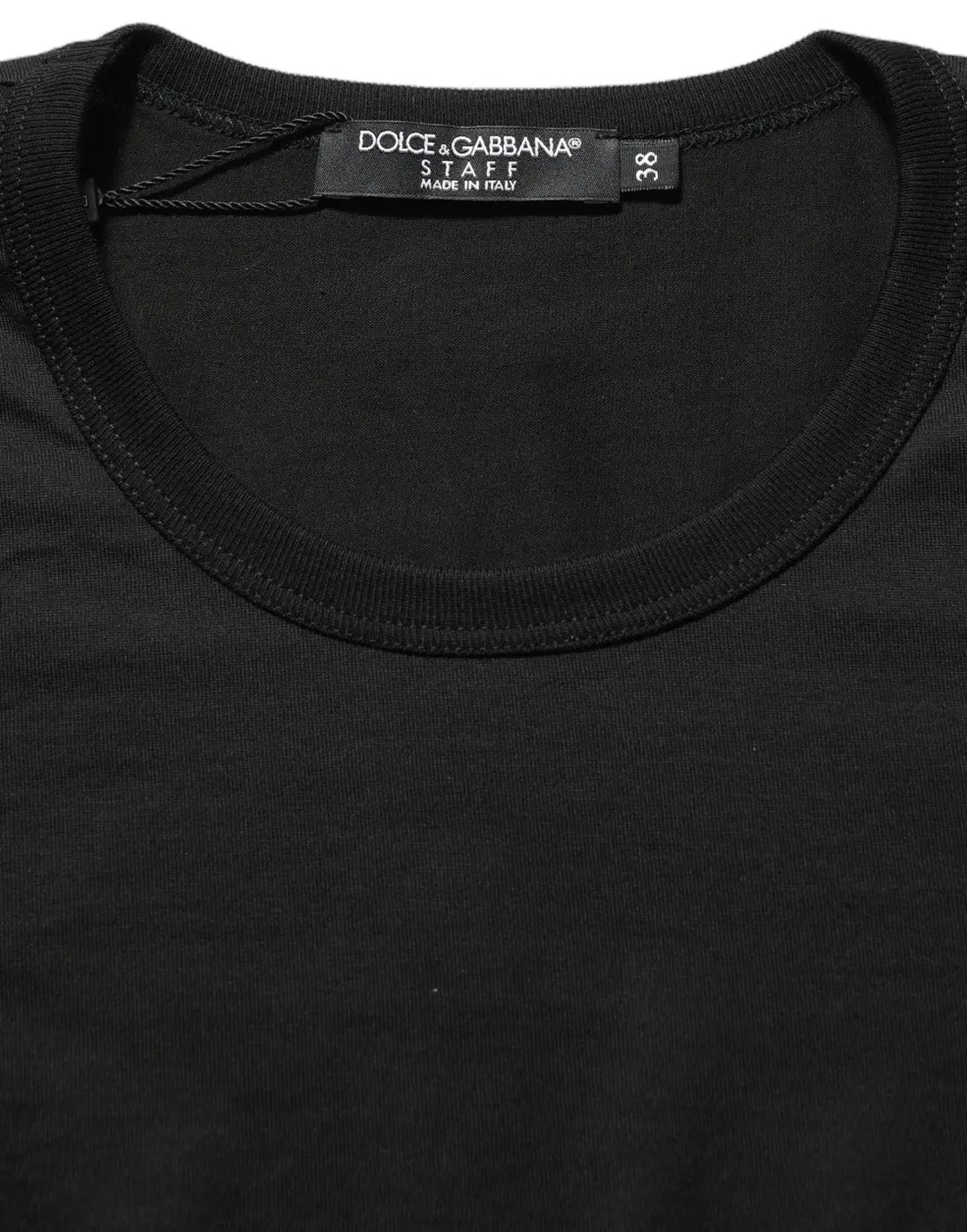 Dolce &amp; Gabbana Black Cotton Round Neck Short Sleeve T-shirt