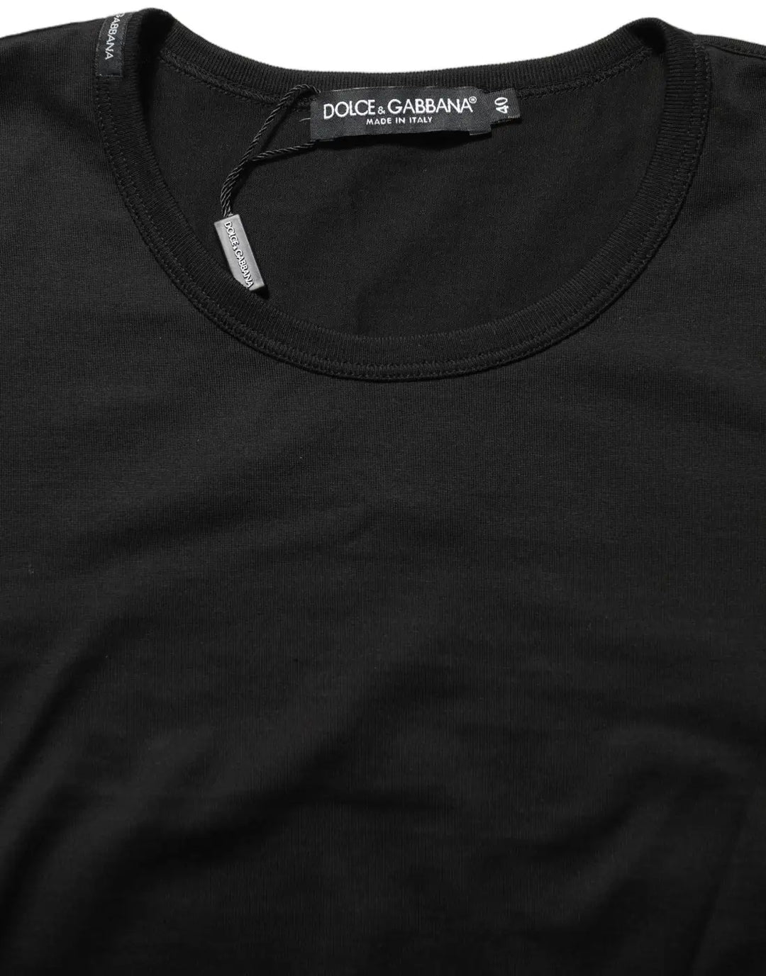 Dolce &amp; Gabbana Black Cotton Round Neck Short Sleeves T-Shirt