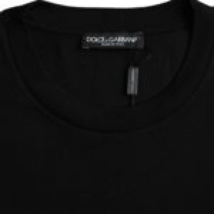 Dolce &amp; Gabbana Black Cotton Round Neck Short Sleeves T-shirt