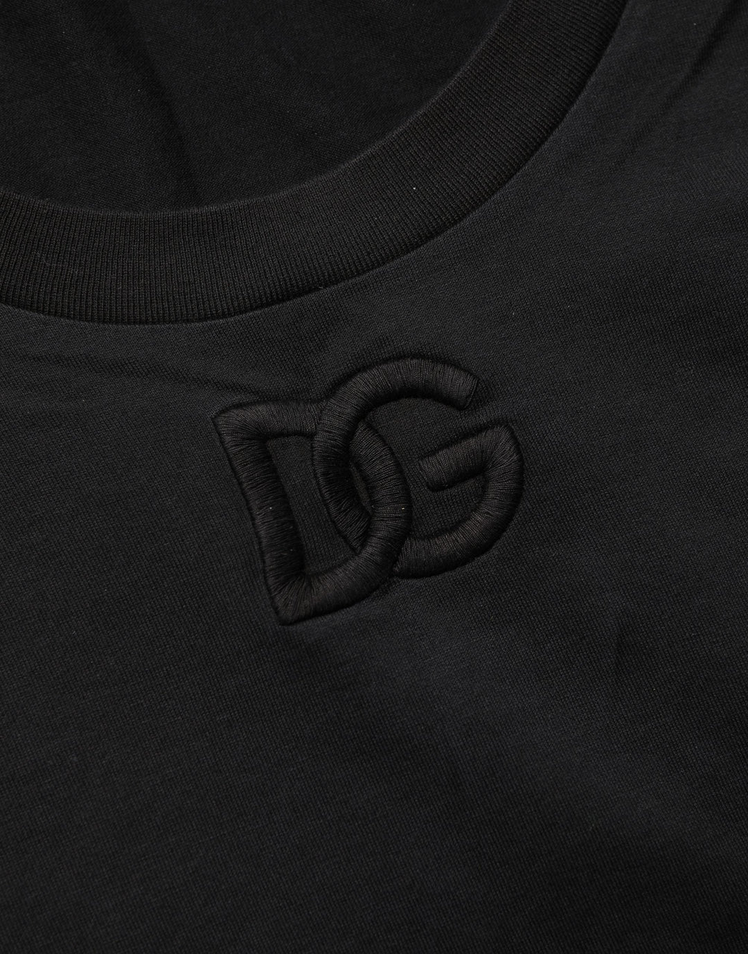 Dolce &amp; Gabbana T-Shirts - Black Cotton Short-Sleeve Crew Neck T-shirt