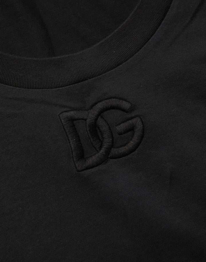 Dolce &amp; Gabbana T-Shirts - Black Cotton Short-Sleeve Crew Neck T-shirt