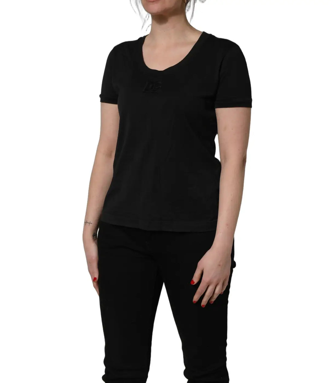 Dolce &amp; Gabbana Black Cotton Short-Sleeve Crew Neck T-shirt