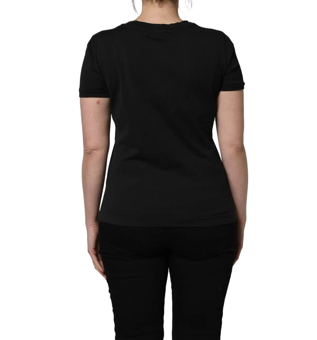 Dolce &amp; Gabbana Black Cotton Short-Sleeve Crew Neck T-shirt