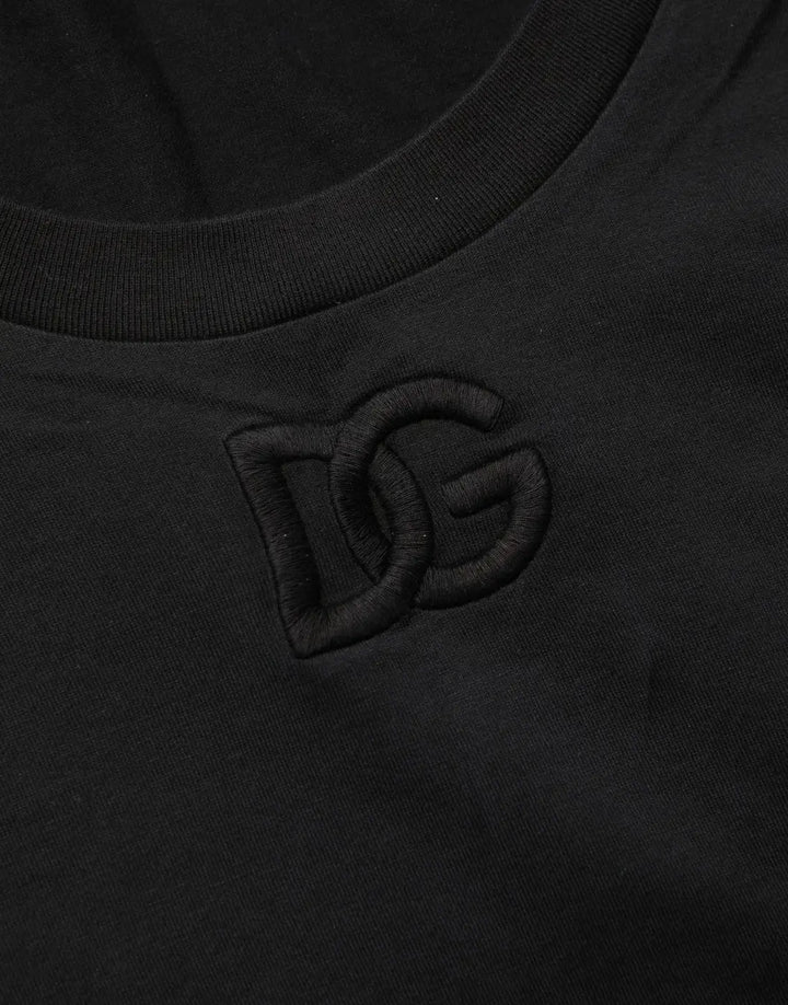 Dolce &amp; Gabbana Black Cotton Short-Sleeve Crew Neck T-shirt